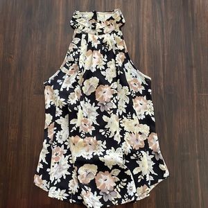 Floral High Neck Tank